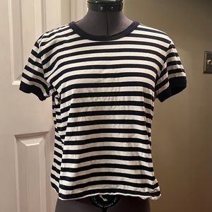 Blue & white striped short sleeve t-shirt